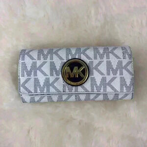 MICHAEL KORS Navy/White Fulton Continental Wallet